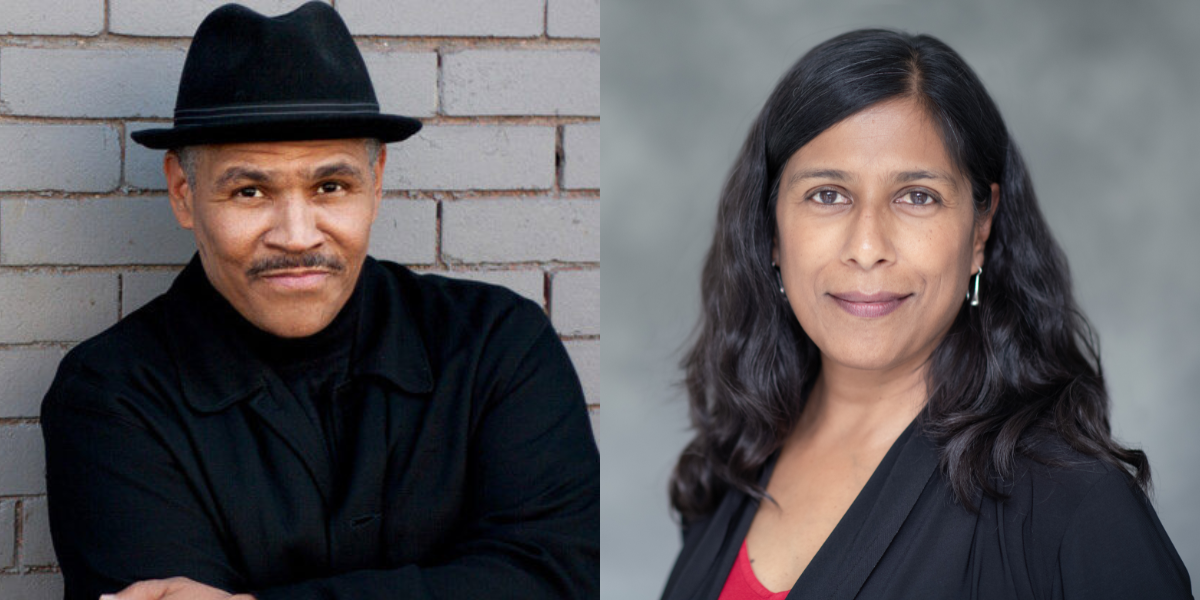 People in a colorful hair salon, with a woman in a
white dress at the center, surrounded by others joyfully interacting.