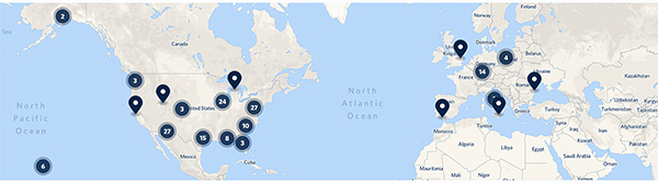 Map of USO centers Map of USO centers