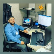 Person sitting at computer