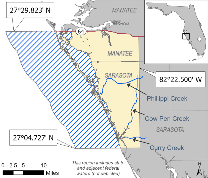 map of sarasota bay Snook Management Region