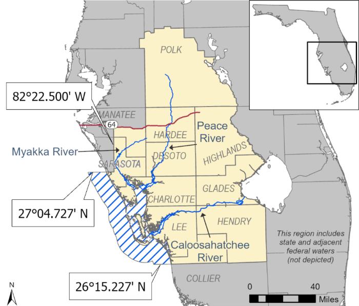 map of charlotte harbor Snook Management Region