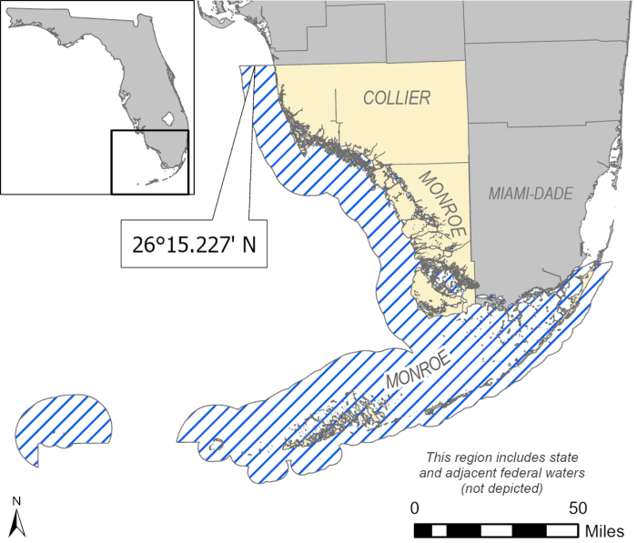 map of southwest Snook Management Region