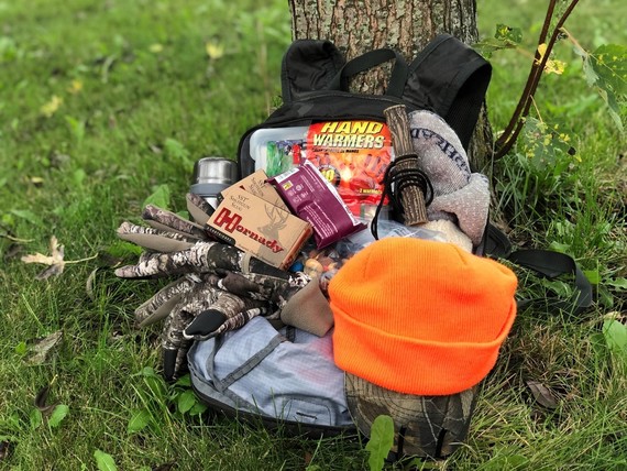 Blind bag with contents on display