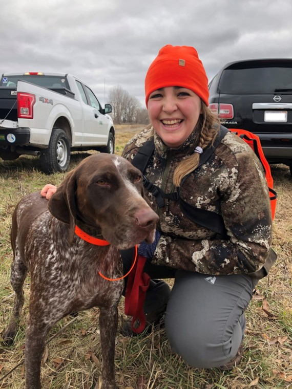 Hunter with her dog