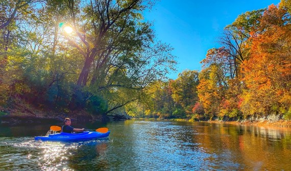 Paddler on the river