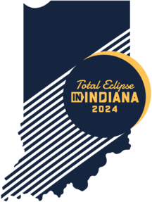 Total Eclipse in Indiana 2024 logo.