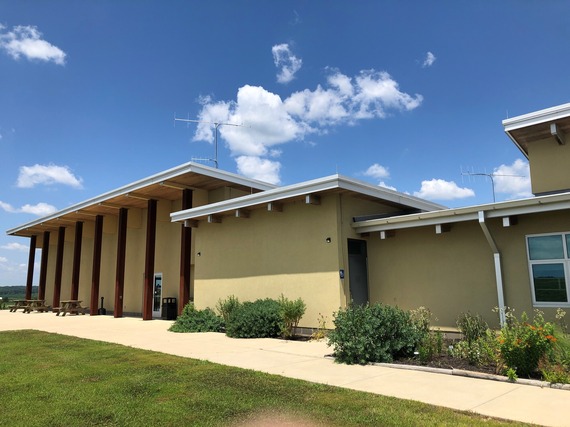 Motus antennas on top of Goose Pond Visitors Center.