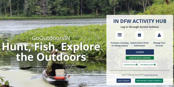 Go Outdoors IN home page.