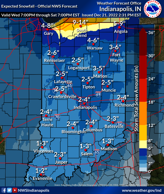 NWS Snow Totals