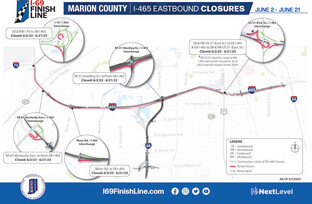 Eastbound I-465 Closures