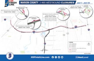Westbound I-465 Closures