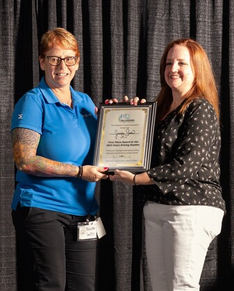 EMBARK bus operator Jennifer Smith accepts award for winning the Oklahoma State Roadeo