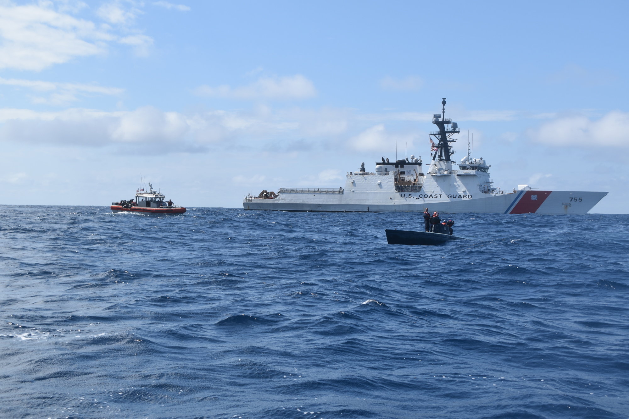 Coast Guard Cutter Munro boarding team interdicts suspected drug smuggling vessel 