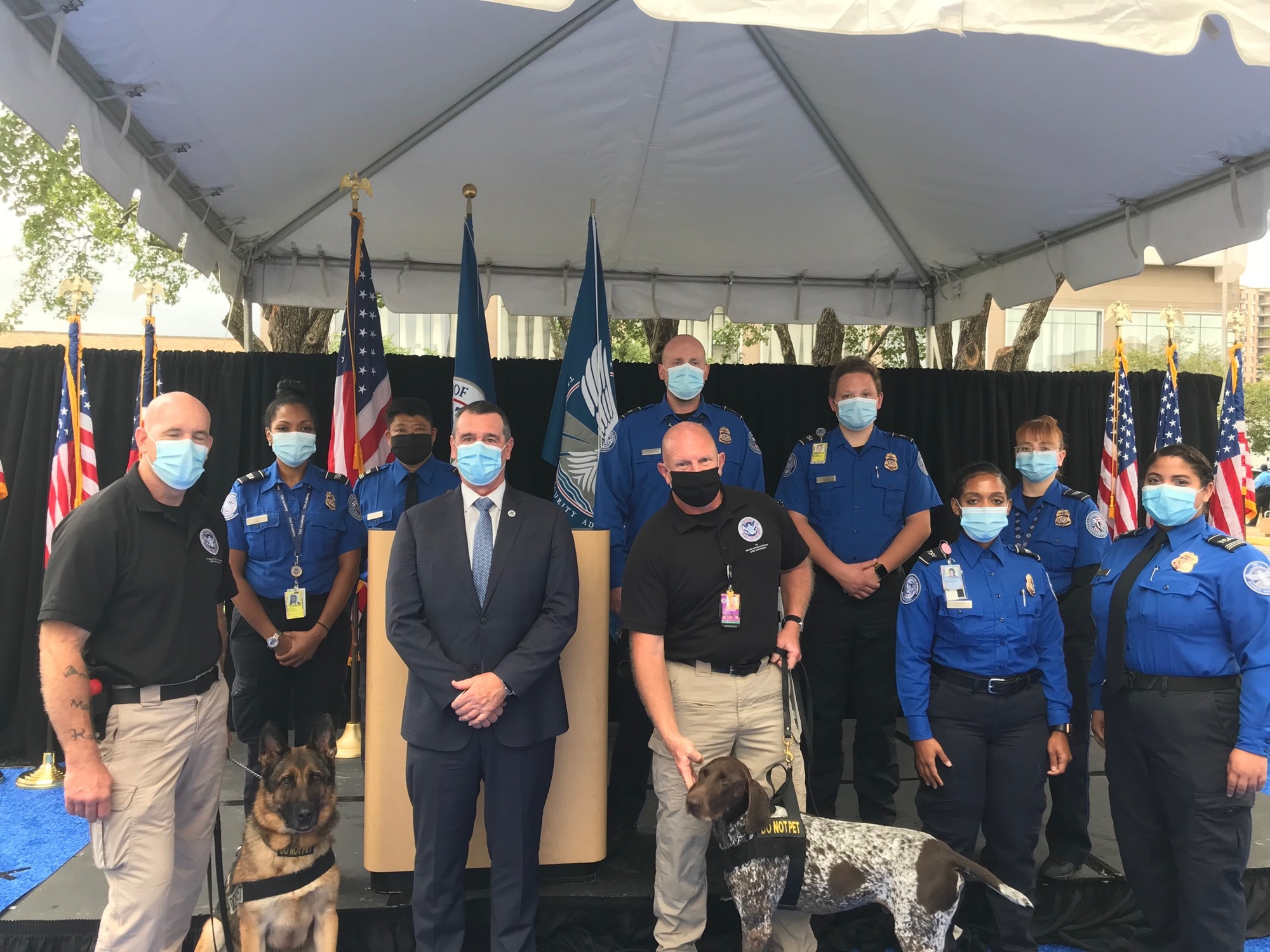 TSA Administrator David Pekoske with Transportation Security Officers at the agency’s 9/11 ceremony. (TSA photo)