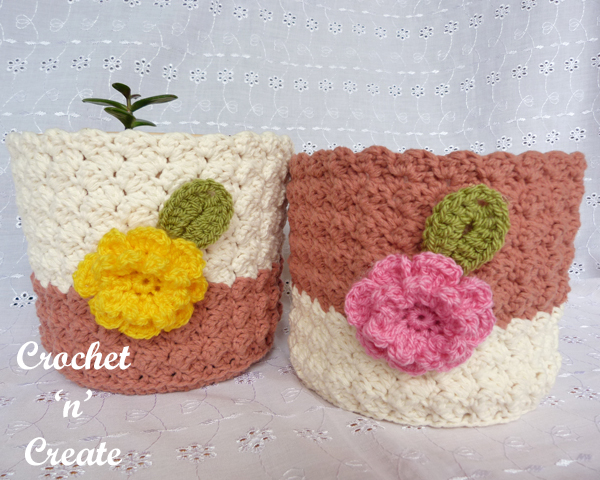 crochet plant pot cover