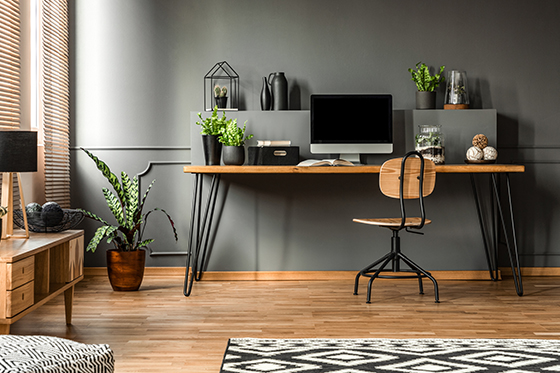 Tidy desk in office