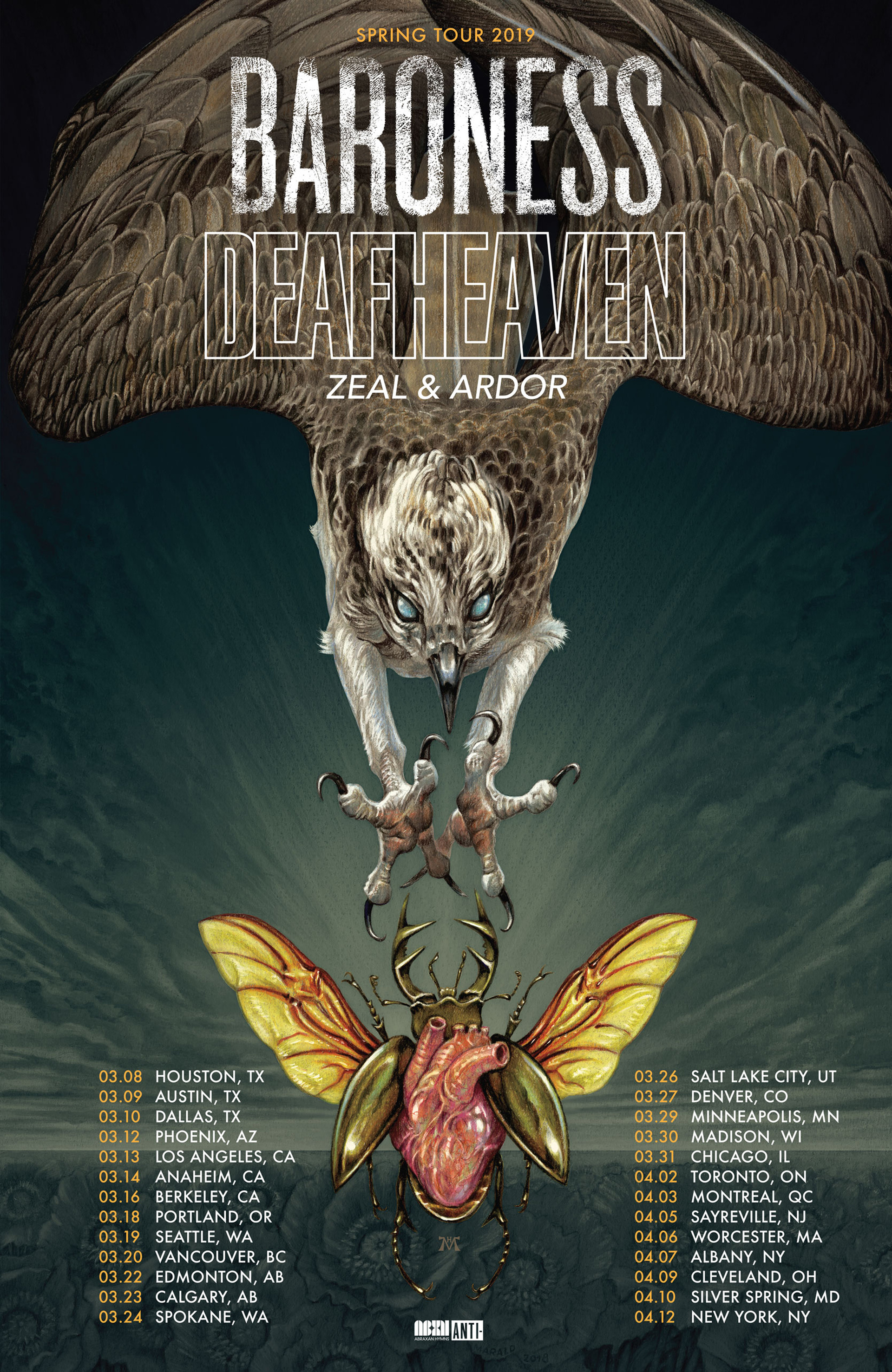 Baroness Plot North American Co-Headlining Tour with Deafheaven; Zeal & Ardor Open ​   　 