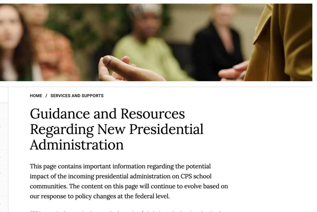 Screenshot of the New Administration Guidance website