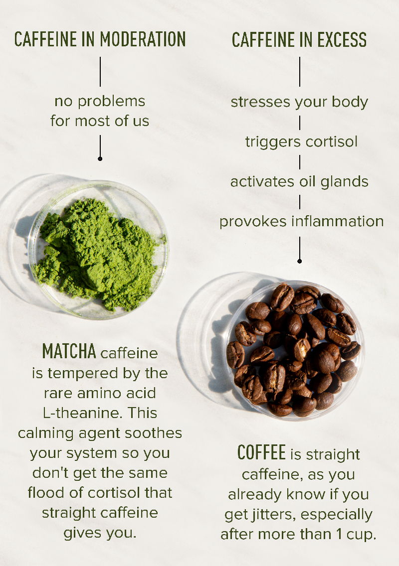 Coffee vs. Matcha infographic