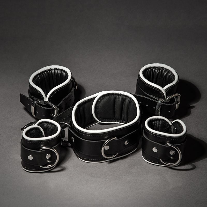 Piped Leather Cuffs & Collars