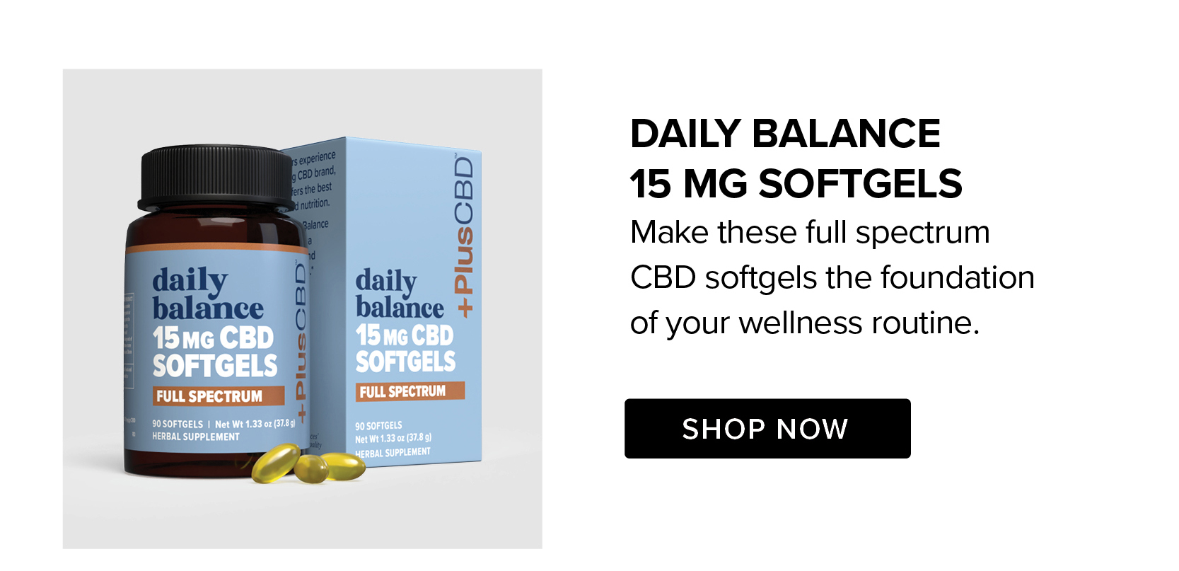 PlusCBD Daily Balance 15mg Softgels