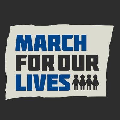 march for our lives white flag on black background 