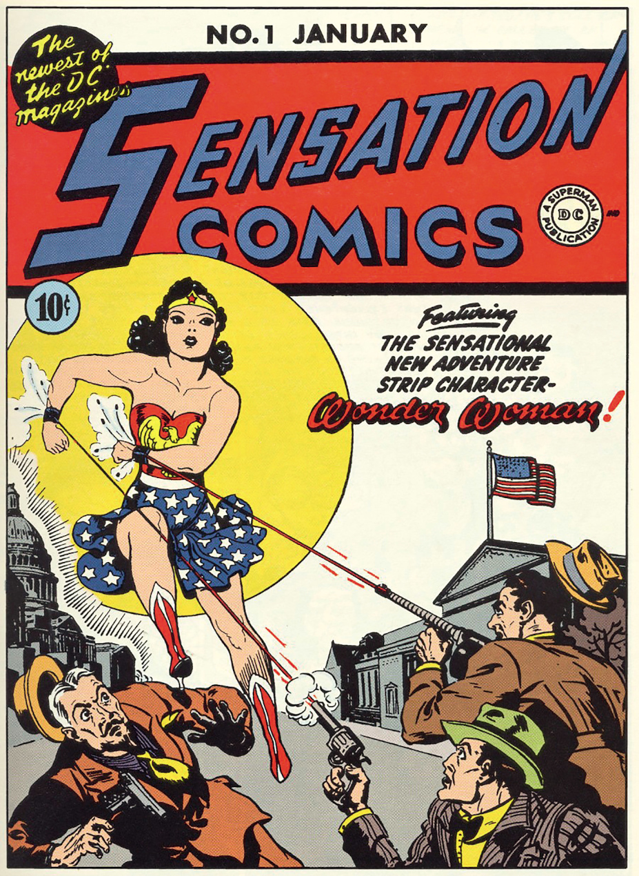 William Moulton Marston (writer), Harry G. Peter (penciler, inker), Jon L. Blummer (penciler, inker) Sensation Comics no. 1  1942/01 DC Comics  WONDER WOMAN and all related characters and elements TM & © DC. Used with permission.