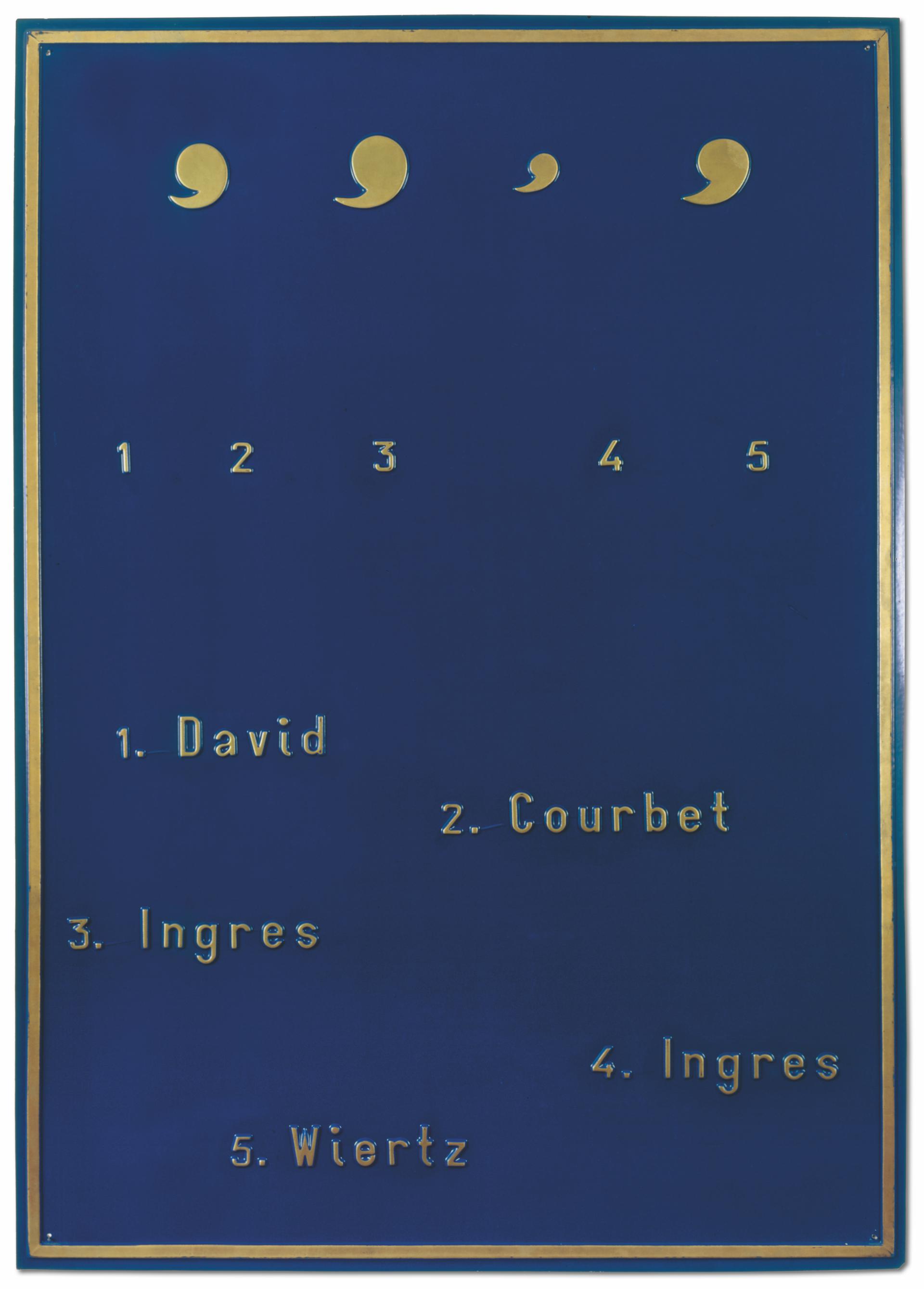 Marcel Broodthaers, 1.David 2. Courbet 3. Ingres 4. Ingres 5. Wiertz, 1971, Plastica termoformata e verniciata © Succession Marcel Broodthaers / 2022, ProLitteris, Zurich 