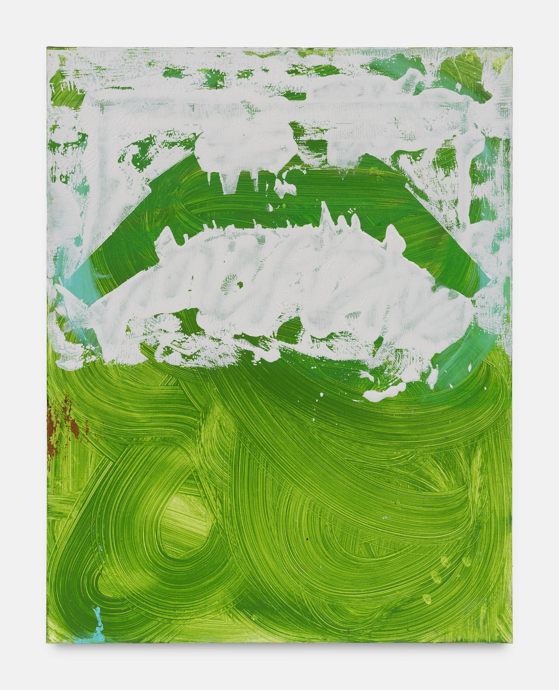 Radek Szlaga, Malarstwo (Green), 2022, olio su tela, 80 x 60 cm
