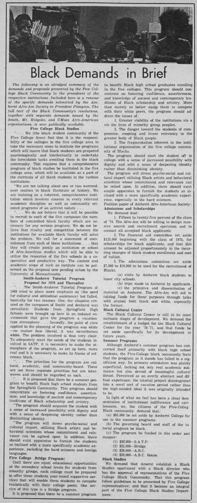 Black Demands in Brief