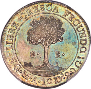 Guatemala: Central American Republic 8 Reales 1846/2 NG-MA MS63 PCGS