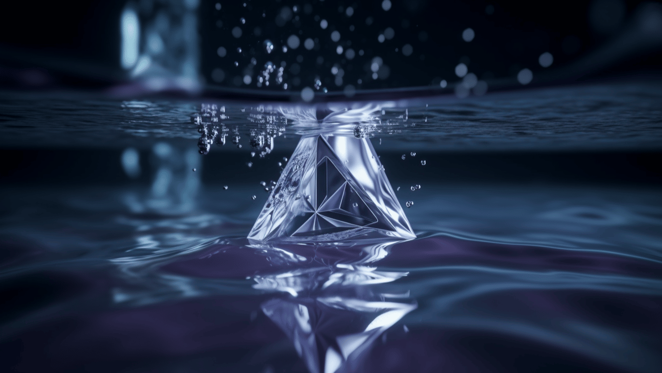 Liquified Ethereum Logo in Water