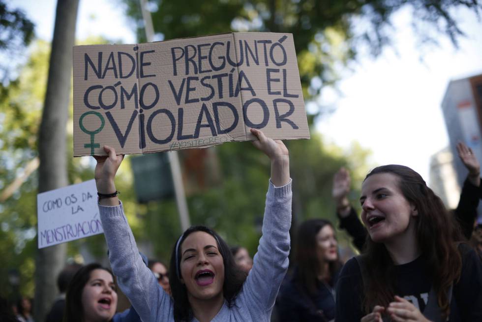 Manifestación en mayo de 2018 por la sentencia de La Manada.