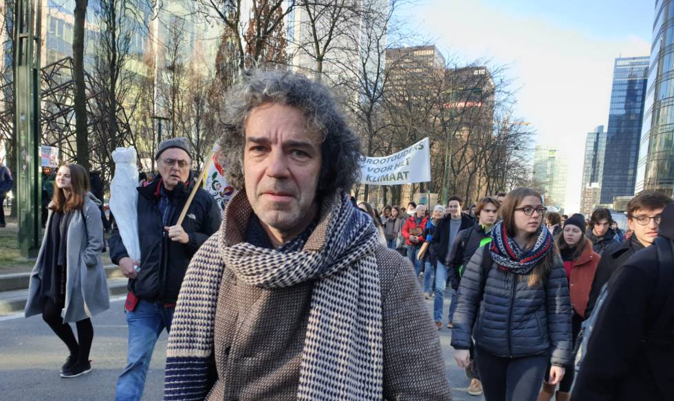 Wim de Coster en la manifestacin de este jueves en Bruselas.