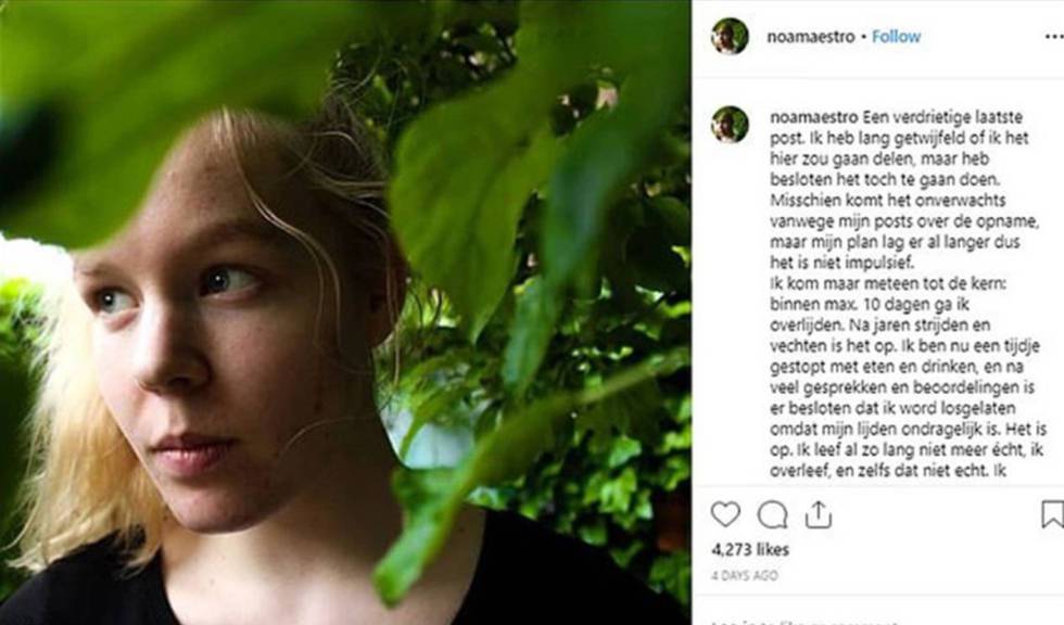 Mensaje de despedida de Noa Pothoven en la red social Instagram.