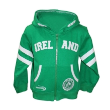 Lansdowne Kids Emerald Green Zip Baby Hoodie With Ireland Embroidery