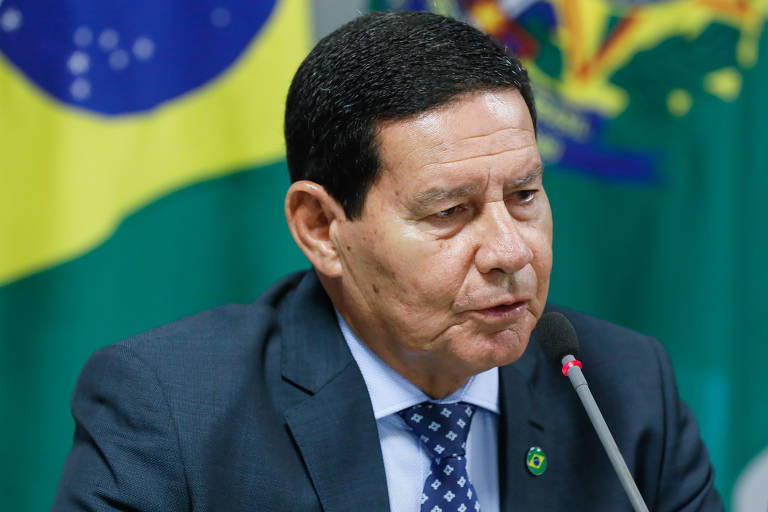 O vice-presidente Hamilton Mourão fala sobre a Amazônia em reunião  Conselho de Governo