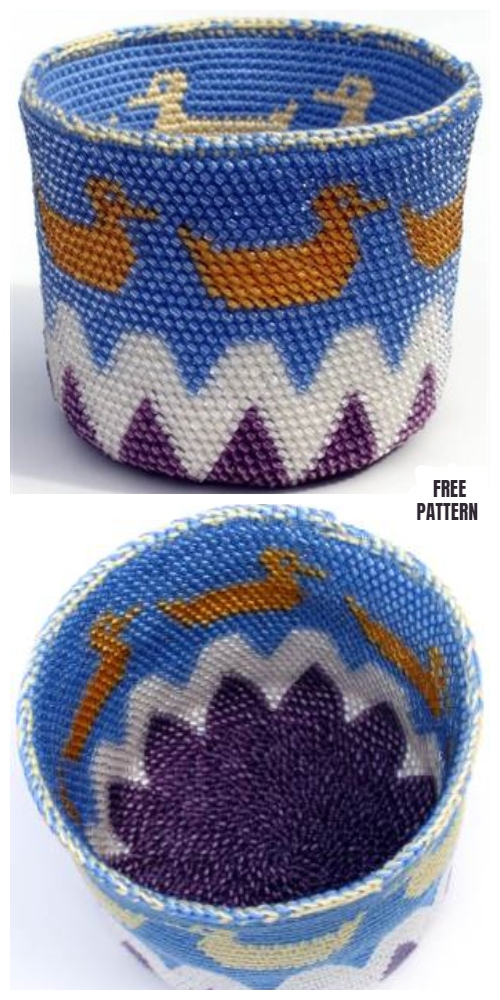 C2C Crochet Rubber Ducky Basket Free Crochet Pattern