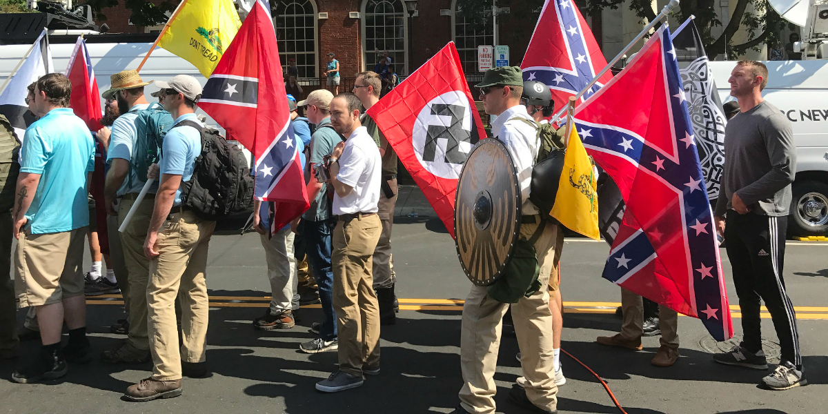 Fascists march in Charlottesville 'Unite the Right' rally (cc photo: Tony Crider)