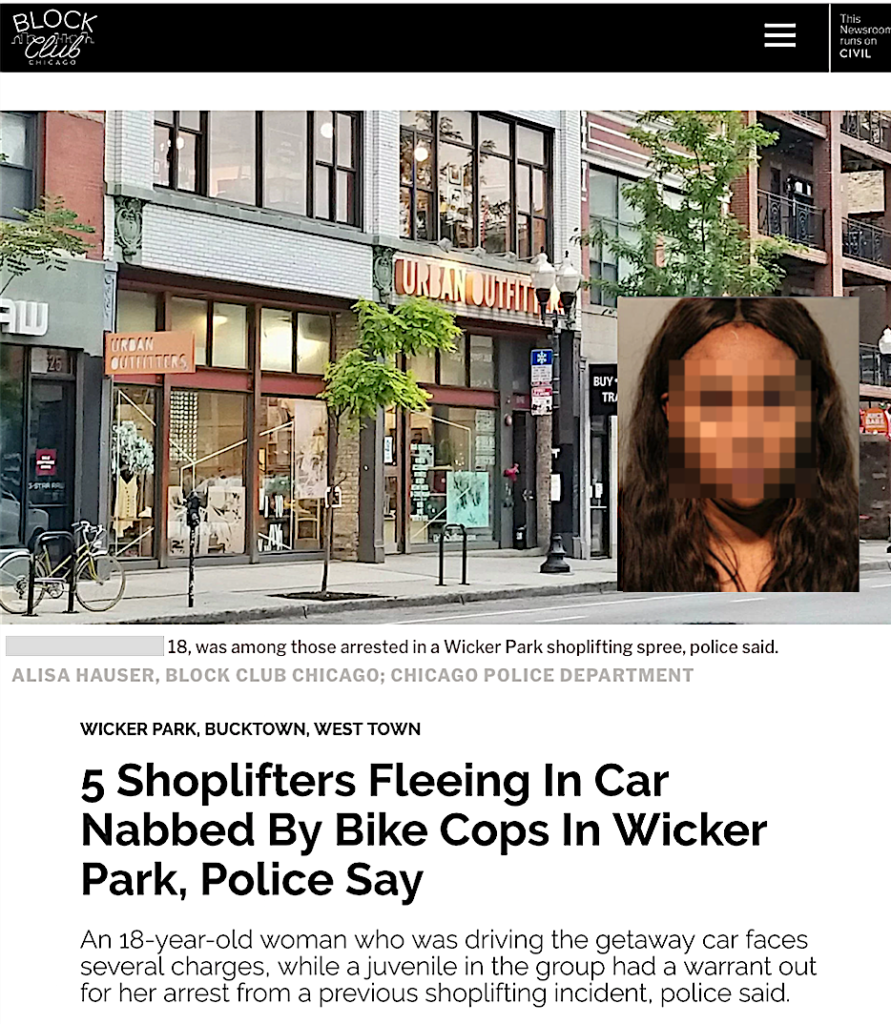 Block Club: 5 Shoplifters Fleeing in Car Nabbed by Bike Cops in Wicker Park, Police Say