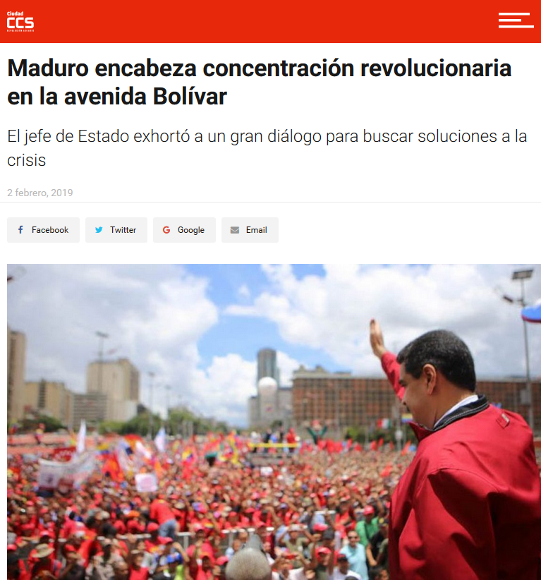 CCS Article on Maduro speaking to crowd