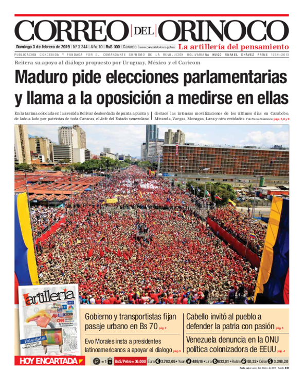 Correo del Orinoco front page