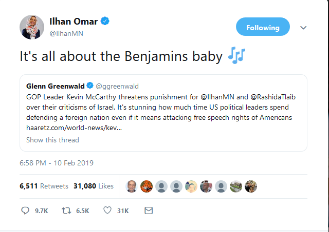 Ilhan Omar: It's all about the Benjamins baby