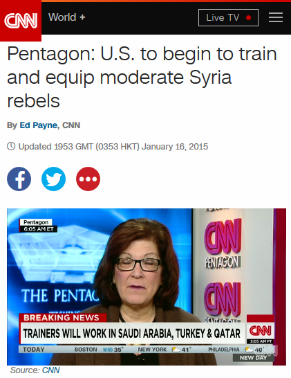 CNN: Pentagon: U.S. to begin to train and equip moderate Syria rebels