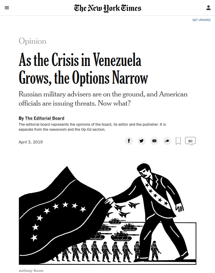 NYT: As the Crisis in Venezuela Grows, the Options Narrow