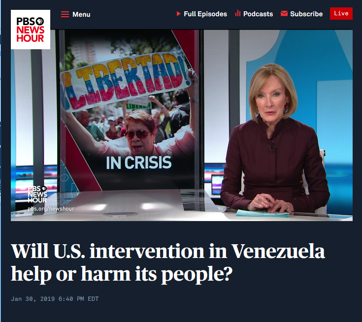 NewsHour: Will US Intervention in Venezuela Help or Harm Its People?
