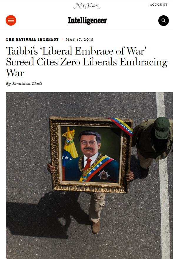 New York: Taibbi’s ‘Liberal Embrace of War’ Screed Cites Zero Liberals Embracing War