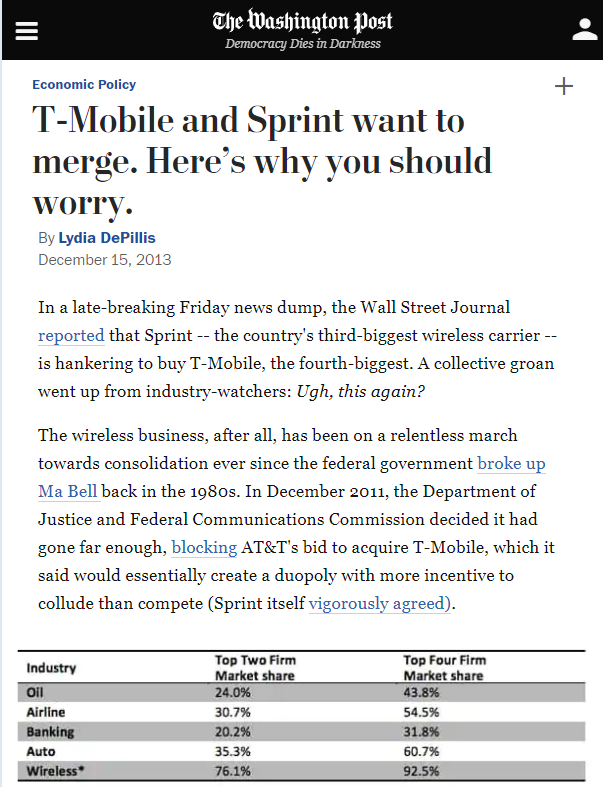 WaPo: T-Mobile and Sprint want to merge. Here’s why you should worry.