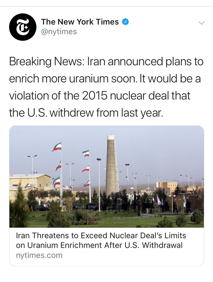 Twitter: Iran announced plans to enrich more uranium soon