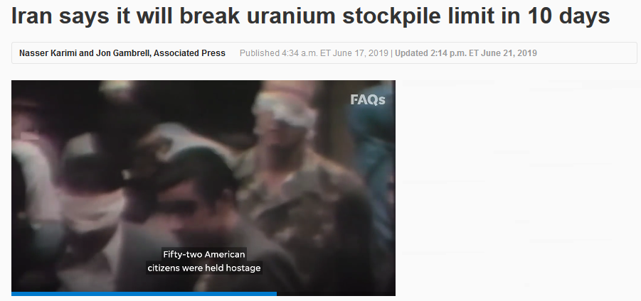 USA Today: Iran says it will break uranium stockpile limit in 10 days